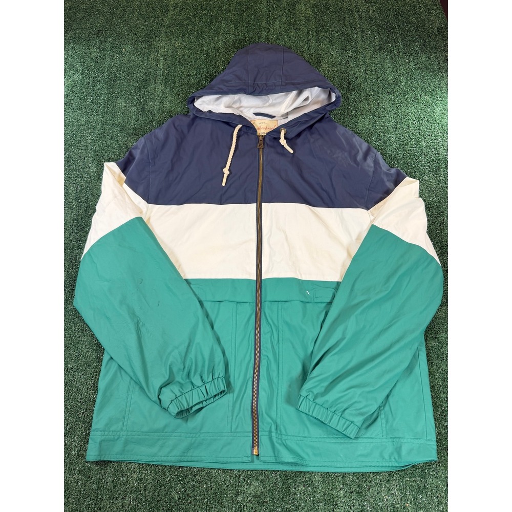 Weatherproof Vintage Men's Colorblock Hooded Rain Jacket Size XL